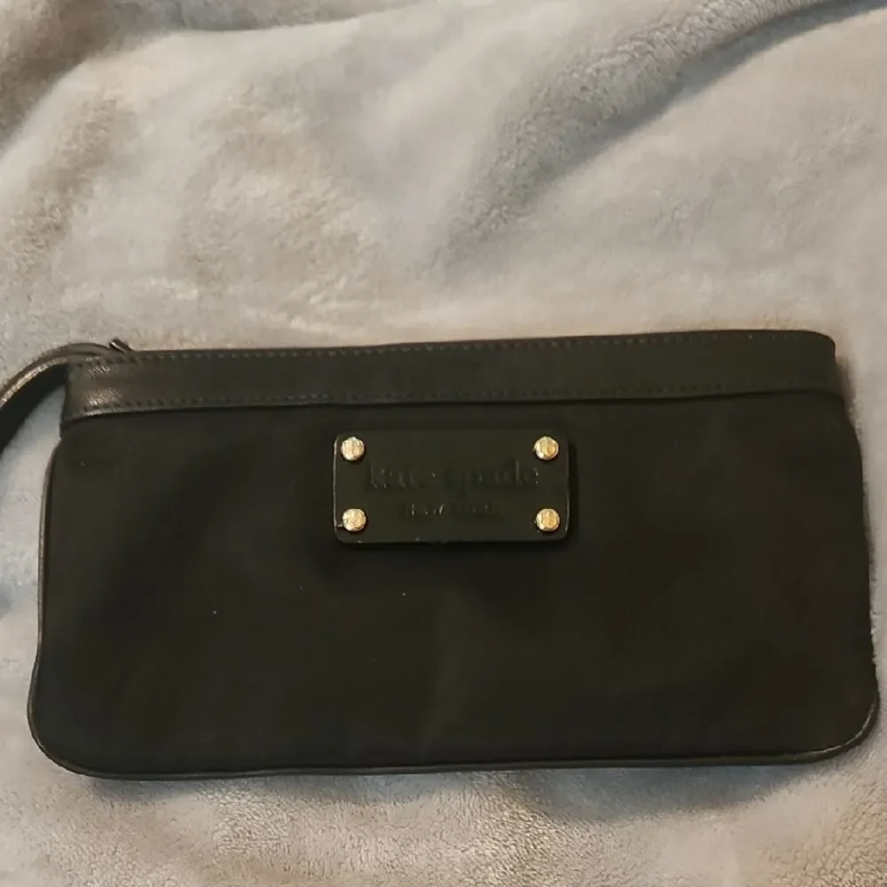 Kate Spade Black Clutch with Gold Details